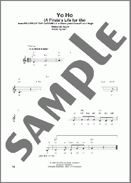 Yo Ho (A Pirate's Life For Me)(George Bruns) 楽譜 ハーモニカ ダウンロード