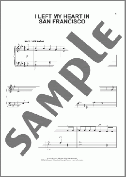 I Left My Heart In San Francisco(Tony Bennett) 楽譜 ピアノ（ソロ） ダウンロード