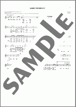 Games People Play(Joe South) 楽譜 その他 ダウンロード