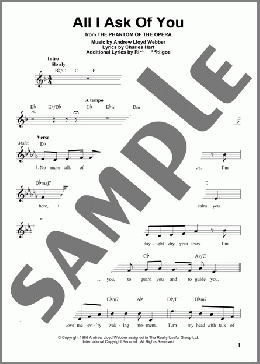 All I Ask Of You (from The Phantom Of The Opera)(Andrew Lloyd Webber) 楽譜 その他 ダウンロード