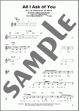 All I Ask Of You (from The Phantom Of The Opera)(Andrew Lloyd Webber) 楽譜 その他 ダウンロード