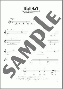 Bali Ha'i(Rodgers & Hammerstein) 楽譜 その他 ダウンロード