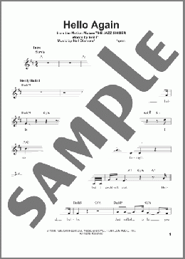 Hello Again(Neil Diamond) 楽譜 その他 ダウンロード