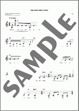 The Right Thing To Do(Carly Simon) 楽譜 その他 ダウンロード