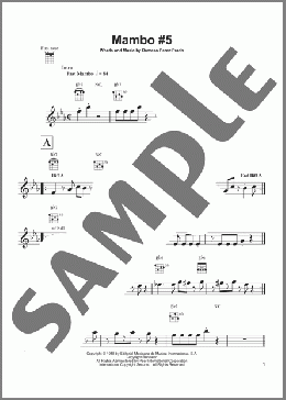 Mambo #5(Perez Prado & His Orchestra) 楽譜 ウクレレ（弾き語り） ダウンロード
