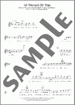 Ich Wunsch Dir Was(Silbermond) 楽譜 その他 ダウンロード