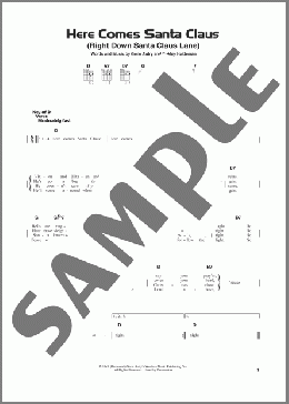 Here Comes Santa Claus (Right Down Santa Claus Lane)(Gene Autry/Oakley Haldeman) 楽譜 ギターリード ダウンロード