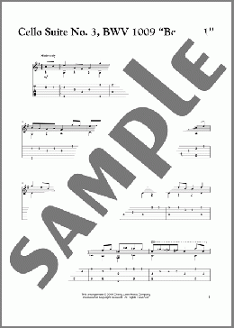 Cello Suite No. 3, BWV 1009 ”Bourree I”(Johann Sebastian Bach) 楽譜 ギター（その他） ダウンロード