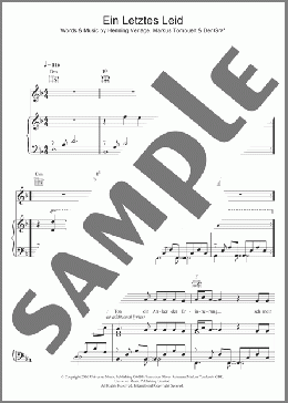 Ein Letztes Lied(Unheilig) 楽譜 ピアノ & ボーカル & ギター ダウンロード