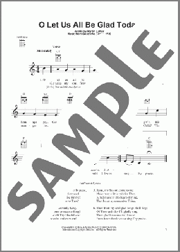 O Let Us All Be Glad Today(Geistliche Lieder) 楽譜 ウクレレ（弾き語り） ダウンロード