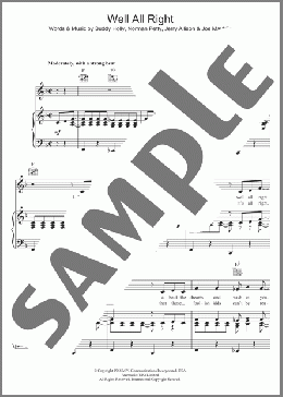 Well All Right(Buddy Holly) 楽譜 その他 ダウンロード