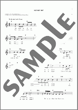 Hot Hot Hot(Arrow/Buster Poindexter) 楽譜 その他 ダウンロード