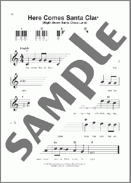 Here Comes Santa Claus (Right Down Santa Claus Lane)(Gene Autry) 楽譜 ピアノ（ソロ） ダウンロード