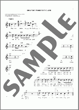 Sing Your Praise To The Lord(Rich Mullins) 楽譜 その他 ダウンロード