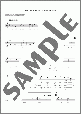 Nobody Knows The Trouble I've Seen(African-American Spiritual) 楽譜 その他 ダウンロード