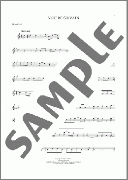 You're So Vain(Carly Simon) 楽譜 テナーサックス（ソロ） ダウンロード