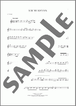 You're So Vain(Carly Simon) 楽譜 アルトサックス（ソロ） ダウンロード