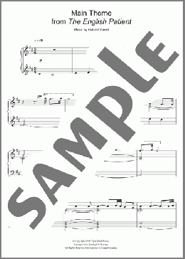 Main Theme (from The English Patient)(Gabriel Yared) 楽譜 ピアノ（ソロ） ダウンロード