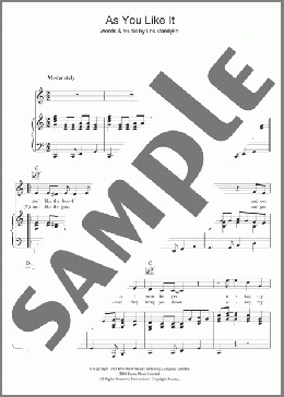 As You Like It(Adam Faith) 楽譜 その他 ダウンロード