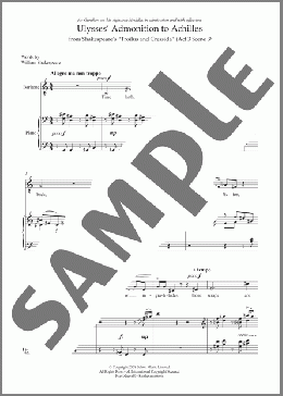 Ulysses' Admonition to Achilles (for baritone and piano)(Alexander Goehr) 楽譜 ピアノ & ボーカル ダウンロード