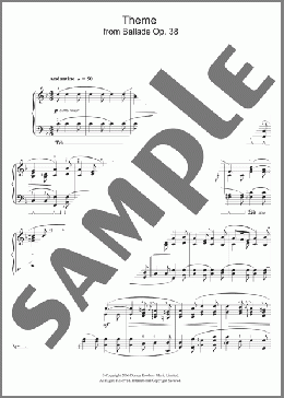 Ballade Op. 38 (Theme)(Frederic Chopin) 楽譜 ピアノ（ソロ） ダウンロード