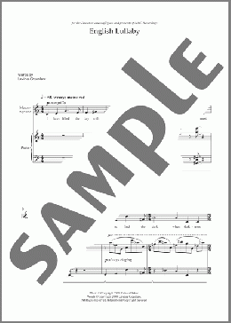 English Lullaby (for mezzo-soprano and piano)(Richard Baker) 楽譜 ピアノ & ボーカル ダウンロード