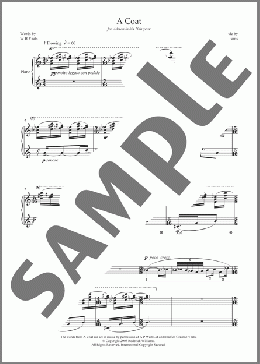 A Coat (for baritone and piano)(Roderick Williams) 楽譜 ピアノ & ボーカル ダウンロード