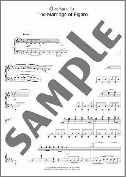 Overture To The Marriage Of Figaro(Wolfgang Amadeus Mozart) 楽譜 ピアノ（ソロ） ダウンロード