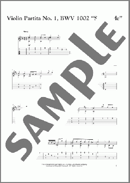 Violin Partita No. 1, BWV 1002 ”Sarabande”(J.S. Bach) 楽譜 ギター（その他） ダウンロード