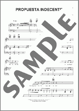 Propuesta Indecente(Romeo Santos) 楽譜 ピアノ & ボーカル & ギター ダウンロード