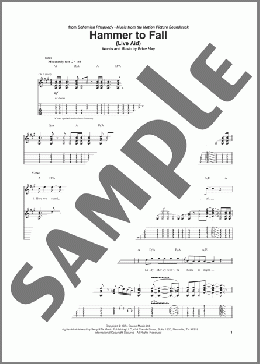 Hammer To Fall(Queen) 楽譜 ギター（ソロ） ダウンロード