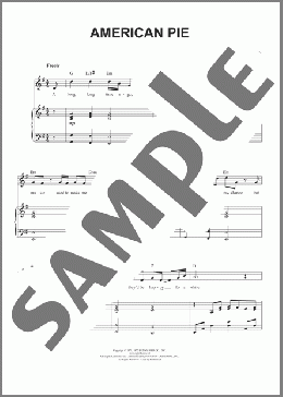 American Pie(Don McLean) 楽譜 ピアノ & ボーカル ダウンロード