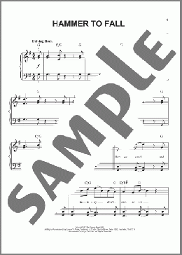Hammer To Fall(Queen/Freddie Mercury) 楽譜 ピアノ（ソロ） ダウンロード