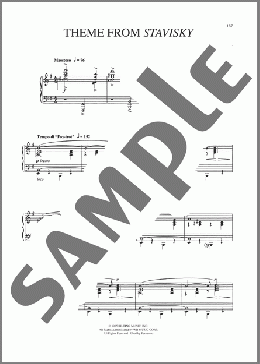 Theme From Stavisky(Stephen Sondheim) 楽譜 ピアノ & ボーカル ダウンロード