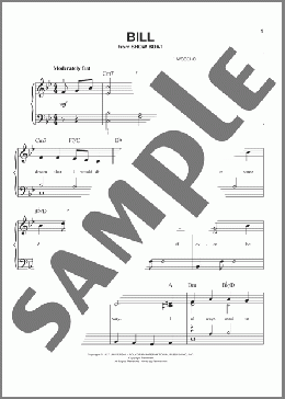 Bill(Jerome Kern/P.G. Wodehouse/Oscar Hammerstein II) 楽譜 ピアノ（ソロ） ダウンロード