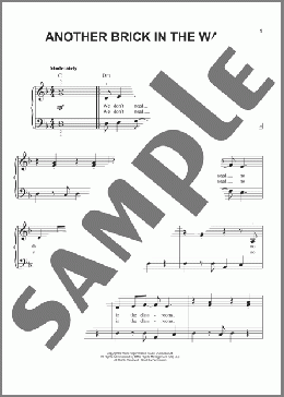 Another Brick In The Wall(Pink Floyd) 楽譜 ピアノ（ソロ） ダウンロード