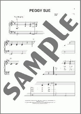 Peggy Sue(Buddy Holly) 楽譜 ピアノ（ソロ） ダウンロード