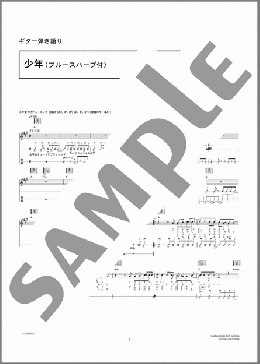 少年(ブルースハープ付)(ケイタク) 楽譜 ギター（弾き語り） 初～中級 ダウンロード 定額サブスク