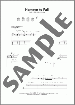Hammer To Fall(Queen) 楽譜 ギター（ソロ） ダウンロード