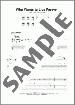Who Wants To Live Forever(Queen) 楽譜 ギター（ソロ） ダウンロード