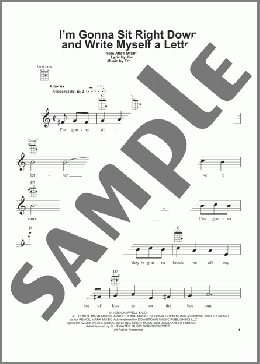 I'm Gonna Sit Right Down And Write Myself A Letter(Willie Nelson/Billy Williams) 楽譜 ウクレレ（弾き語り） ダウンロード