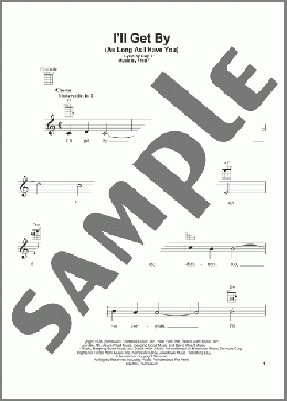 I'll Get By (As Long As I Have You)(Fred E. Ahlert) 楽譜 ウクレレ（弾き語り） ダウンロード