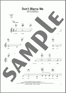 Don't Blame Me(Jimmy McHugh) 楽譜 ウクレレ（弾き語り） ダウンロード