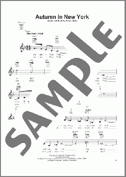 Autumn In New York(Bud Powell/Jo Stafford) 楽譜 ウクレレ（弾き語り） ダウンロード