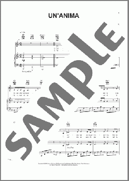 Un'anima(Andrea Bocelli) 楽譜 ピアノ & ボーカル & ギター ダウンロード