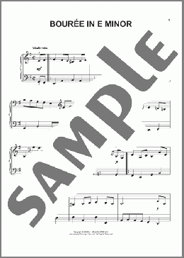 Bourree In E Minor(Johann Sebastian Bach) 楽譜 ピアノ（ソロ） ダウンロード