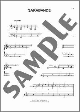 Sarabande(George Frideric Handel) 楽譜 ピアノ（ソロ） ダウンロード