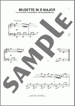 Musette in D Major(Johann Sebastian Bach) 楽譜 ピアノ（ソロ） ダウンロード