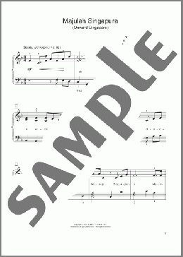 Onward Singapore (Majulah Singapura) (arr. Charmaine Siagian)(Zubir Said) 楽譜 ピアノ（ソロ） ダウンロード