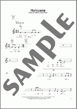 Holocene(Bon Iver) 楽譜 ウクレレ（弾き語り） ダウンロード
